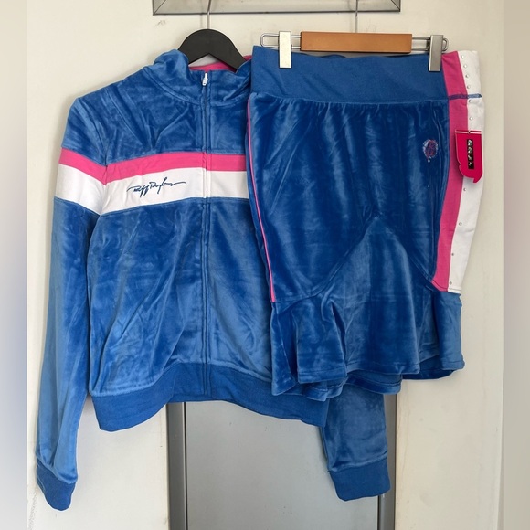 Ruff Ryder Y2K Track Jacket and Skirt Velvet Set - Picture 1 of 16